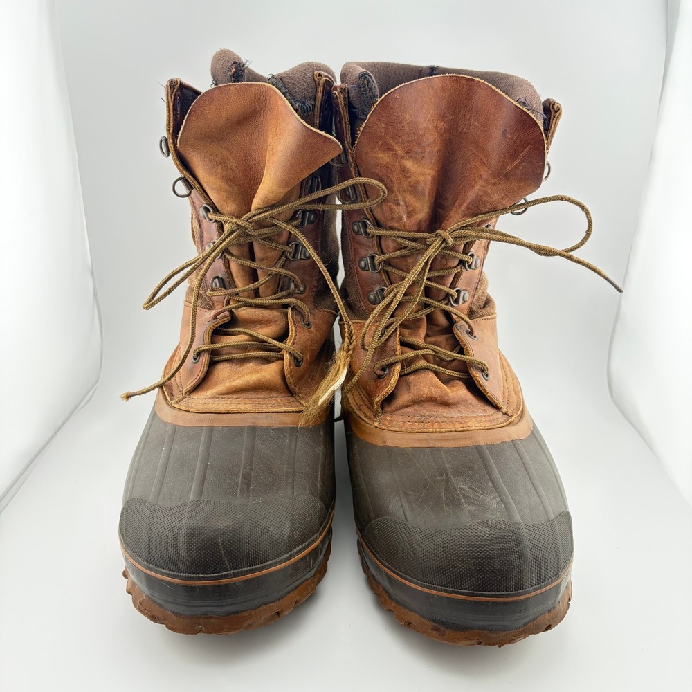 LaCrosse Hunting Boots Mens 10 Brown Leather Canvas Waterproof Made in USA
